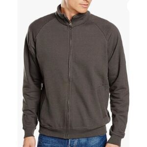 Bruntwood Black Cotton Blend Sweatshirt Long Sleeves Full Front Zip Closure Sz M